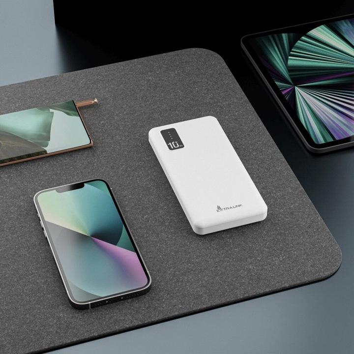 Actual product image Extralink EX.19638 power bank Lithium Polymer (LiPo) White (10000 mAh, 10 W, 37 Wh)