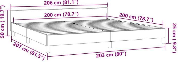 Image du produit vidaXL Bettgestell mit Kopfteil (200 x 200 cm)