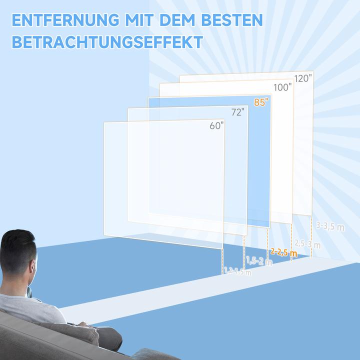 Produktbild Homcom Beamer Leinwand Kunststoff, Metall Weiss (165", 1:1)
