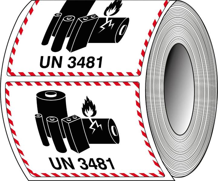 Image du produit Brady ADR-LBM-UN3481, B-7610, Étiquettes d'emballage - Marquage de piles au lithium, papier, mat, Sch