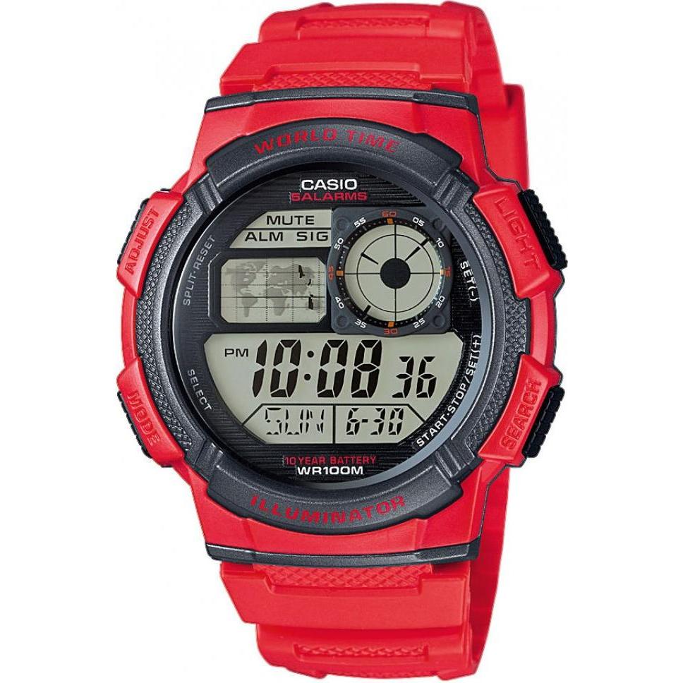 Casio, Armbanduhr, Collection AE 1000W-4A, Rot, (Digitaluhr, 45 mm)