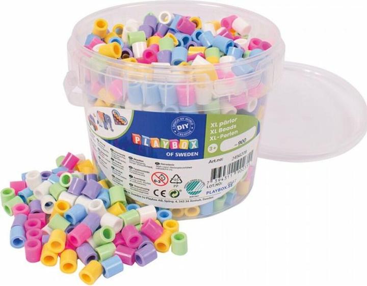 Actual product image Playbox Iron on beads XL pastel in a bucket 950 pieces