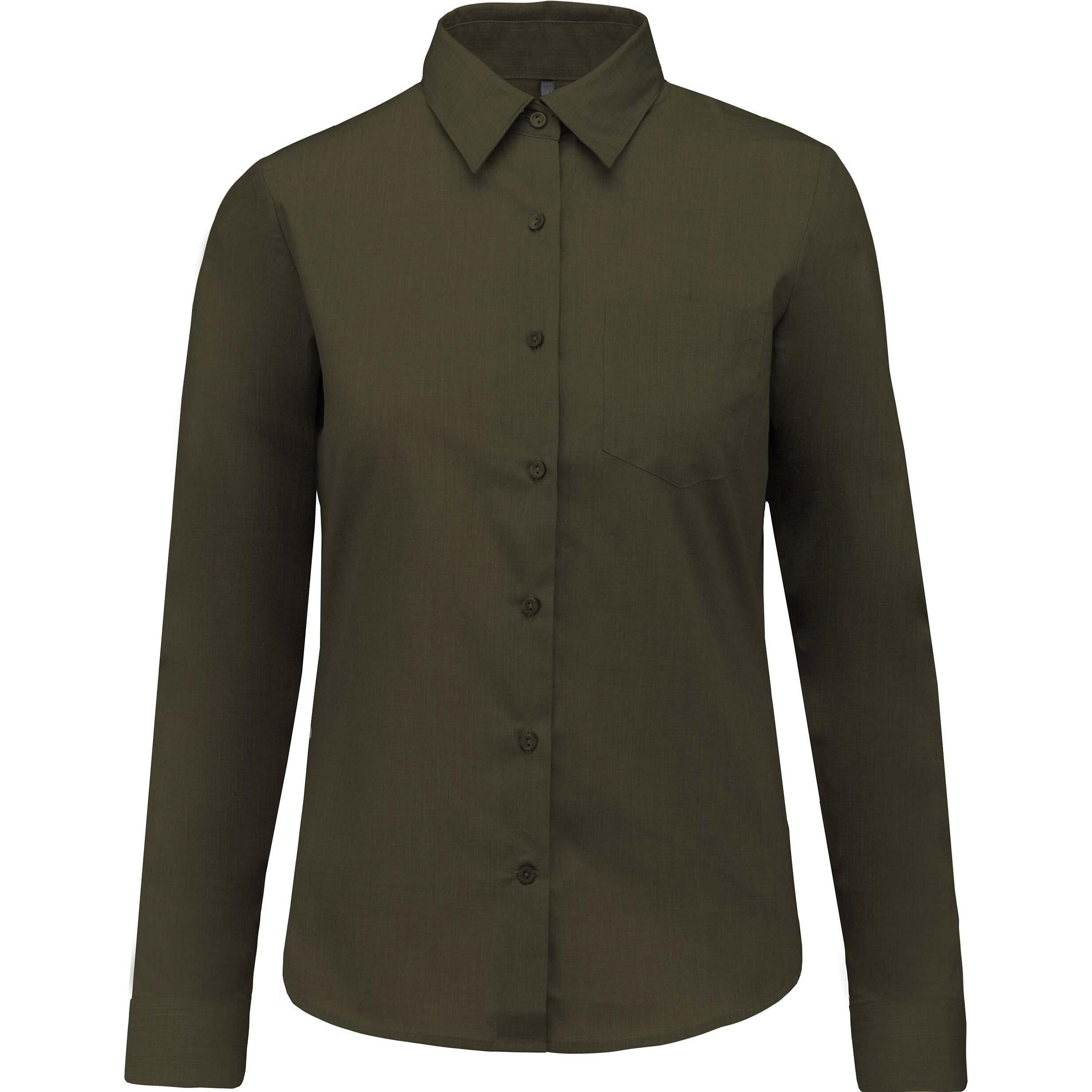 Kariban, Damen, Hemd, Hemd Frau lange Ärmel Jesica, Braun, (XXL)