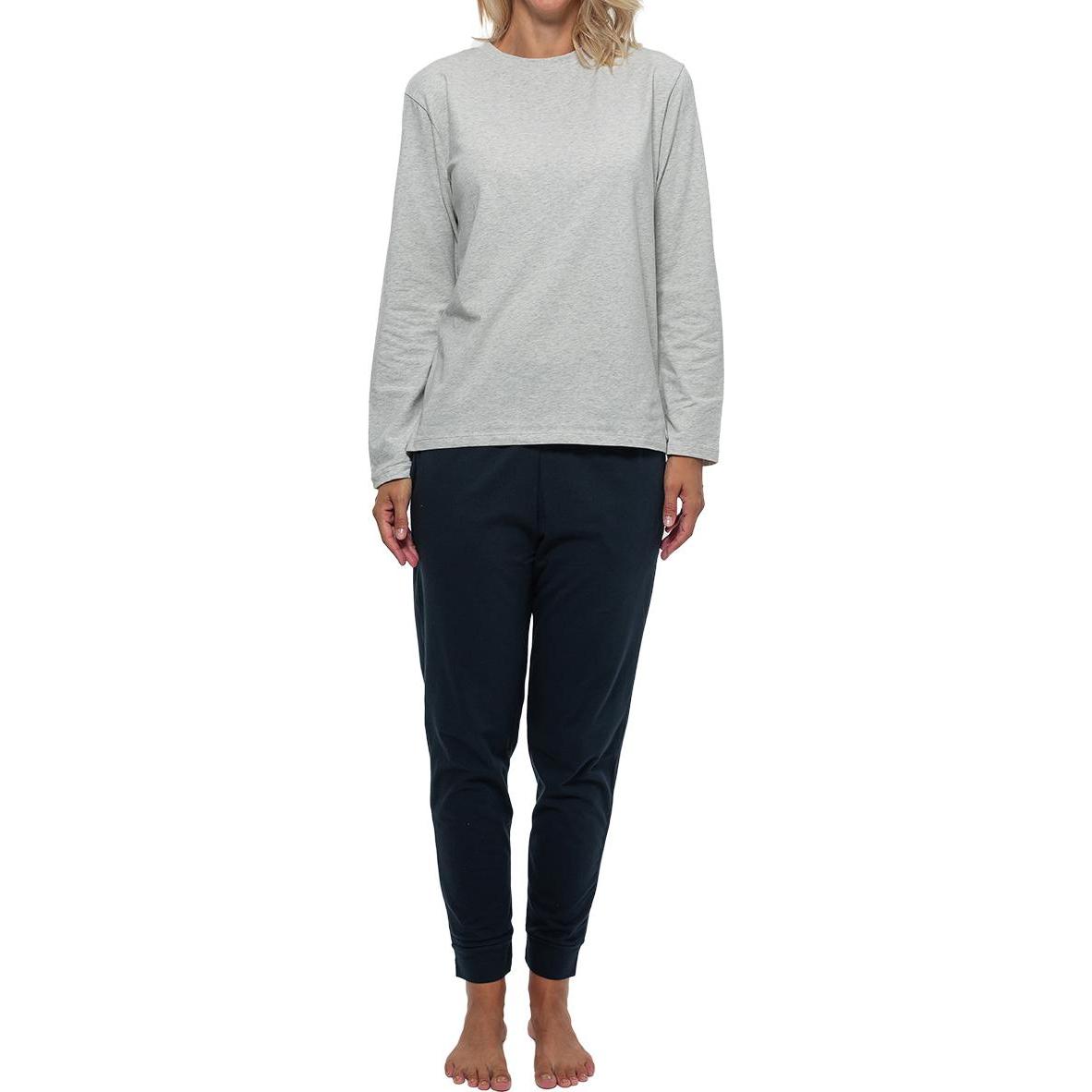 Schiesser, Damen, Pyjama, Organic Cotton Schlafanzug, Blau, (40)