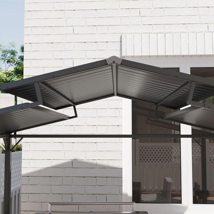 Actual product image Swisshandel24 Grillpavillon 250x160x250 cm wasserdicht Doppelschichtdach, Schwarz (250 cm, 160 cm)
