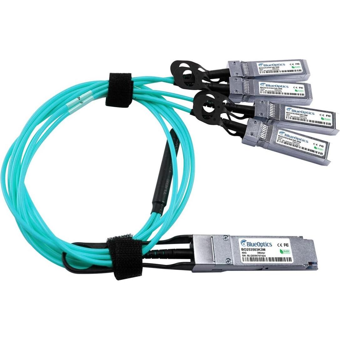 BlueOptics Brocade 40G-4SFP-AOC-0701 kompatibles AOC QSFP BO253503K7M, Transceiver