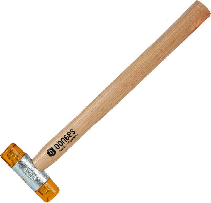 Produktbild Dönges Kunststoffhammer mit lackiertem Eschenstiel, 22 mm, gelb (140 g)