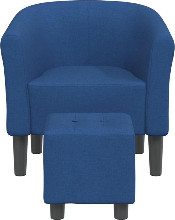 Produktbild vidaXL Clubsessel mit Fusshocker Blau Stoff,Farbe: Blau,Material