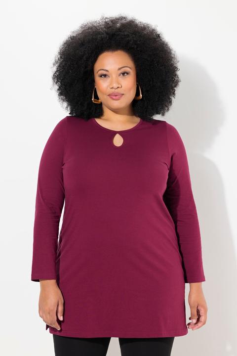 Produktbild Ulla Popken Longshirt, A-Linie, Keyhole, Rundhals, Langarm (56)