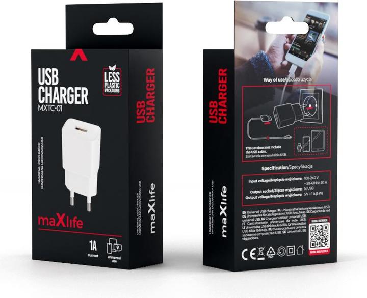 Produktbild Maxlife Wall Charger MXTC-01 1A (5 W, 1 Port)
