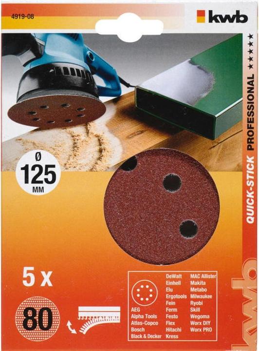 Actual product image kwb Velcro adhesive discs (80)