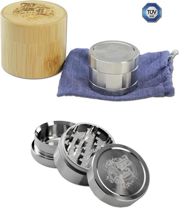 Black Leaf Grinder Edelstahl Deluxe CNC 3teilig