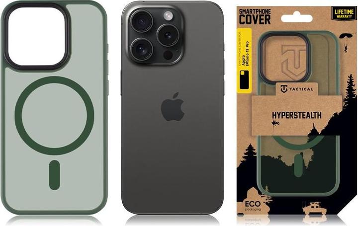 Produktbild Tactical MagForce Hyperstealth Cover for iPhone 15 Pro Forest Green (Apple iPhone 15 Pro)