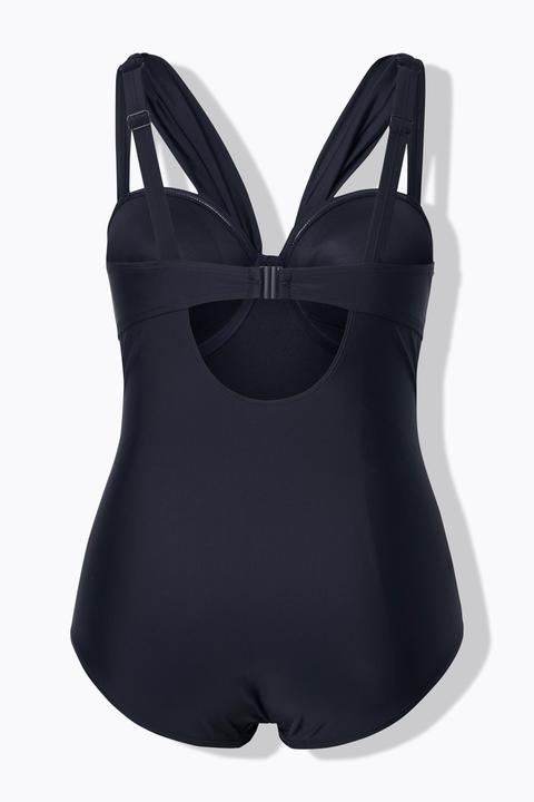 Actual product image Ulla Popken Draped Strap One Piece Underwire Swimsuit (60)