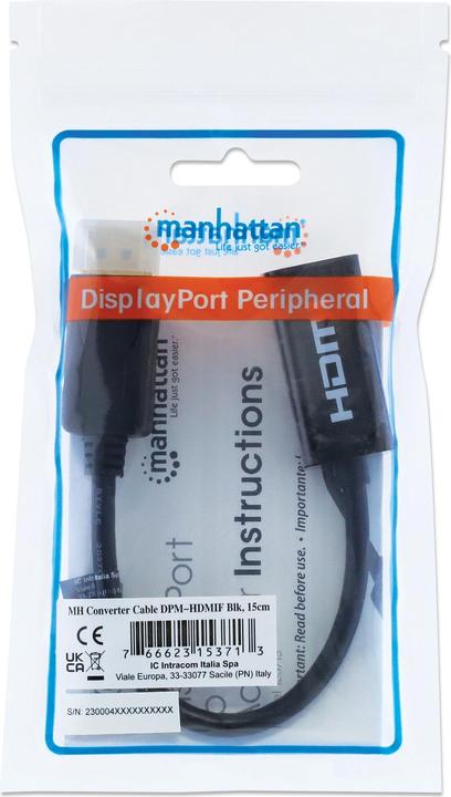 Produktbild Manhattan DisplayPort zu (HDMI, 15 cm)