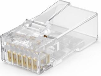 Danicom UTP RJ45 CAT5e Pass Through Netzwerkstecker - für flexible und starrleiter Kabel 10 Stück