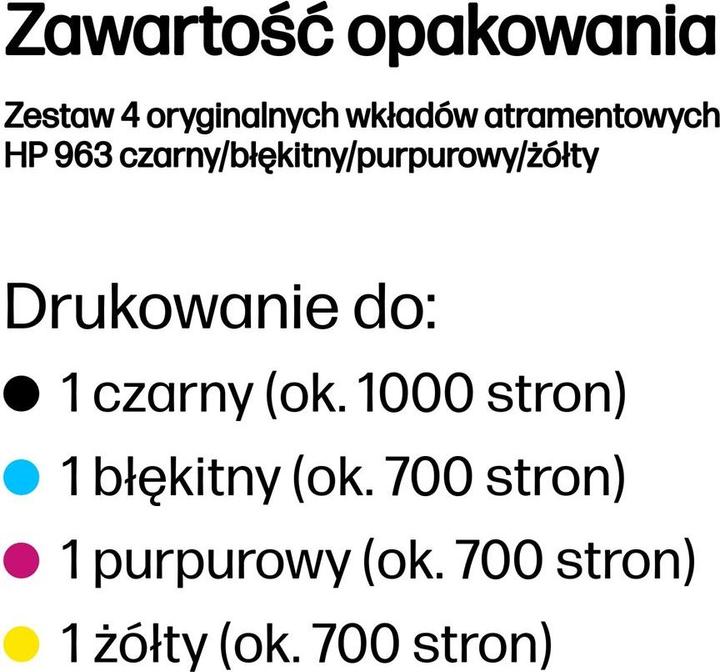 Nährwerte und Zutaten HP 963 4-pack (C, M, Y, BK)