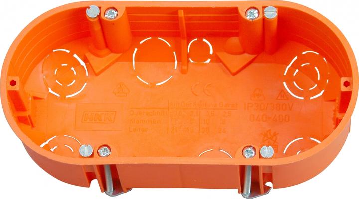 Productafbeelding Kopp Spouwmuurschakeldoos met dubbele kamer, isolatiemateriaal, apparaatschroefafstand: 60mm, doosdiepte: