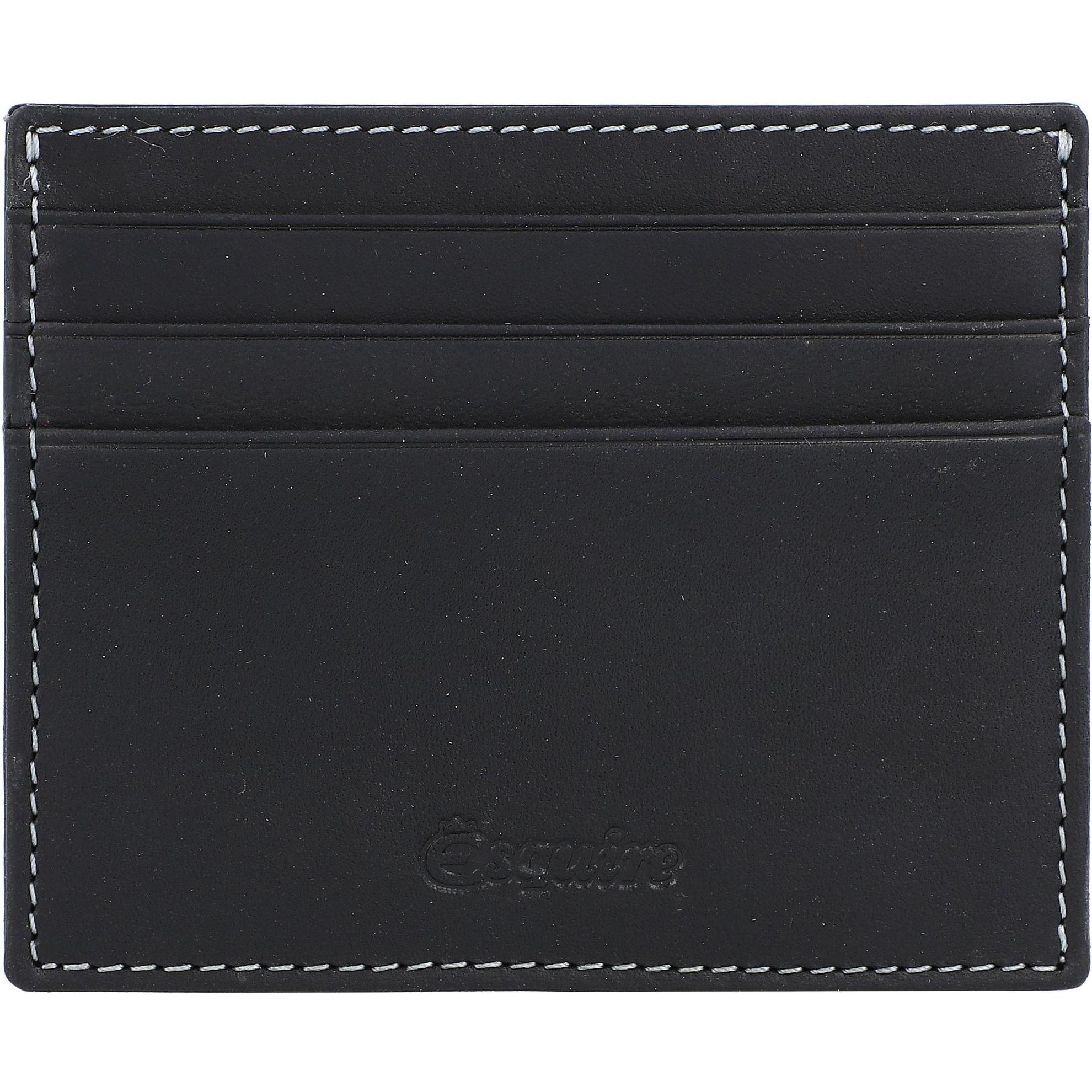 Esquire, Herren, Portemonnaie, Oslo Kreditkartenetui RFID Leder 10 cm, Schwarz