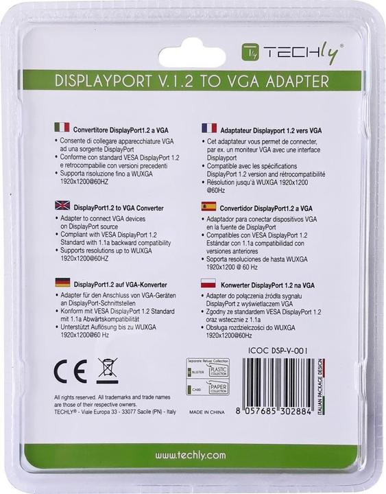 Produktbild Techly DisplayPort zu (VGA, 15 cm)
