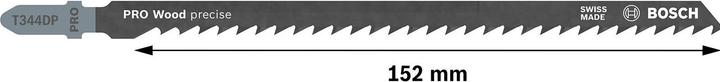 Produktbild Bosch Professional Zubehör PRO Wood precise T344DP Stichsägeblatt, 152 mm, 5-tlg.