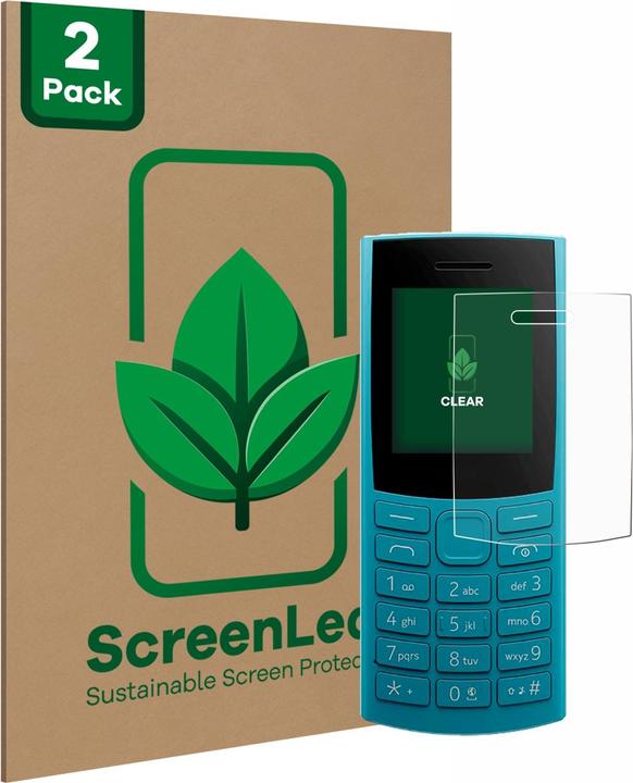 Actual product image ScreenLeaf Screen Protector sustainable Screen Protection, clear, anti-scratch (2 Piece, Nokia 105)
