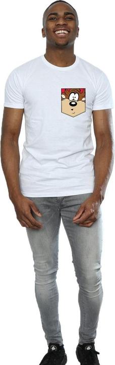 Immagine prodotto Looney Tunes Tasmanian Devil Face Faux Pocket Maglietta Uomo (S)