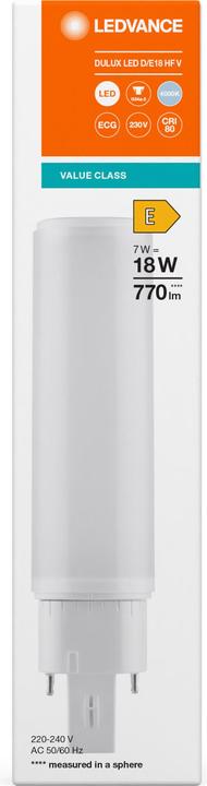 Immagine prodotto Ledvance DULUX LED D/E18 (G24q-2, 7 W, 770 lm, 1 x, E)