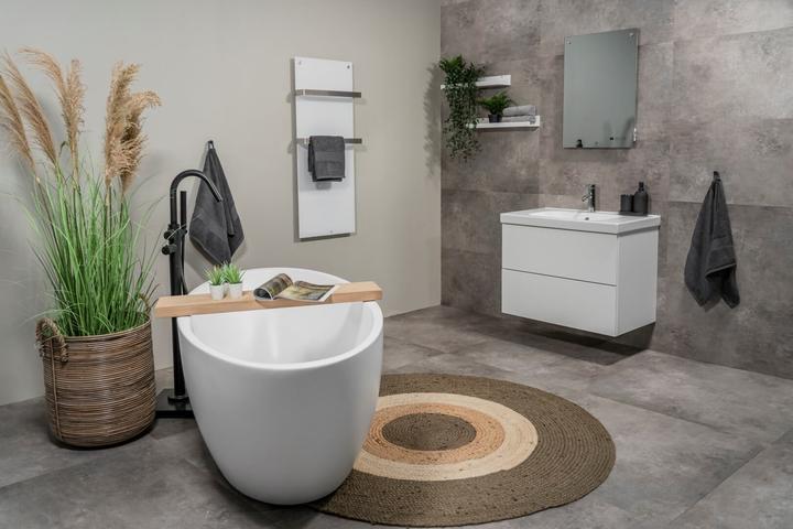 Image du produit Eurom Chauffage infrarouge Sani 800 55 x 115 cm blanc 800 W avec Wi-Fi et 2 porte-serviettes (800 W)