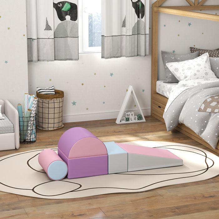 Image du produit Swisshandel24 Bausteinset 5er-Set Schaumstoff Bausteine Bauspielzeug, 1-3 Jahre, pink