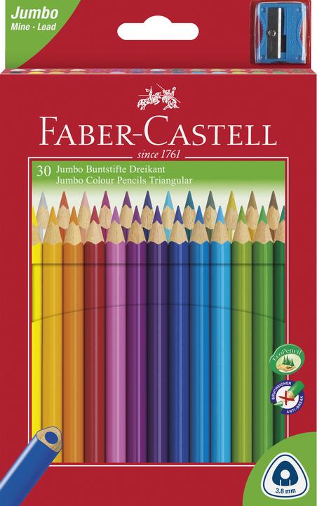 Produktbild Faber-Castell Dreikant-Buntstifte Jumbo, 30er Etui (Sortiert, 30 x)