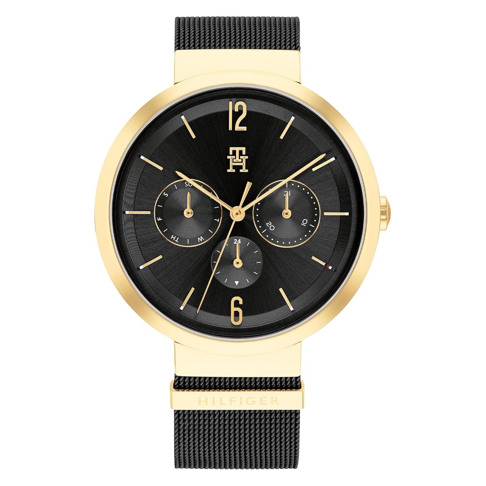 Tommy Hilfiger, Armbanduhr, Lidia 1782540, Schwarz, Gold, (Analoguhr, 40 mm)
