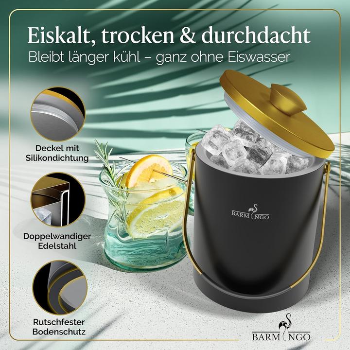 Immagine prodotto Barmingo Eiswürfelbehälter mit Deckel und Zange