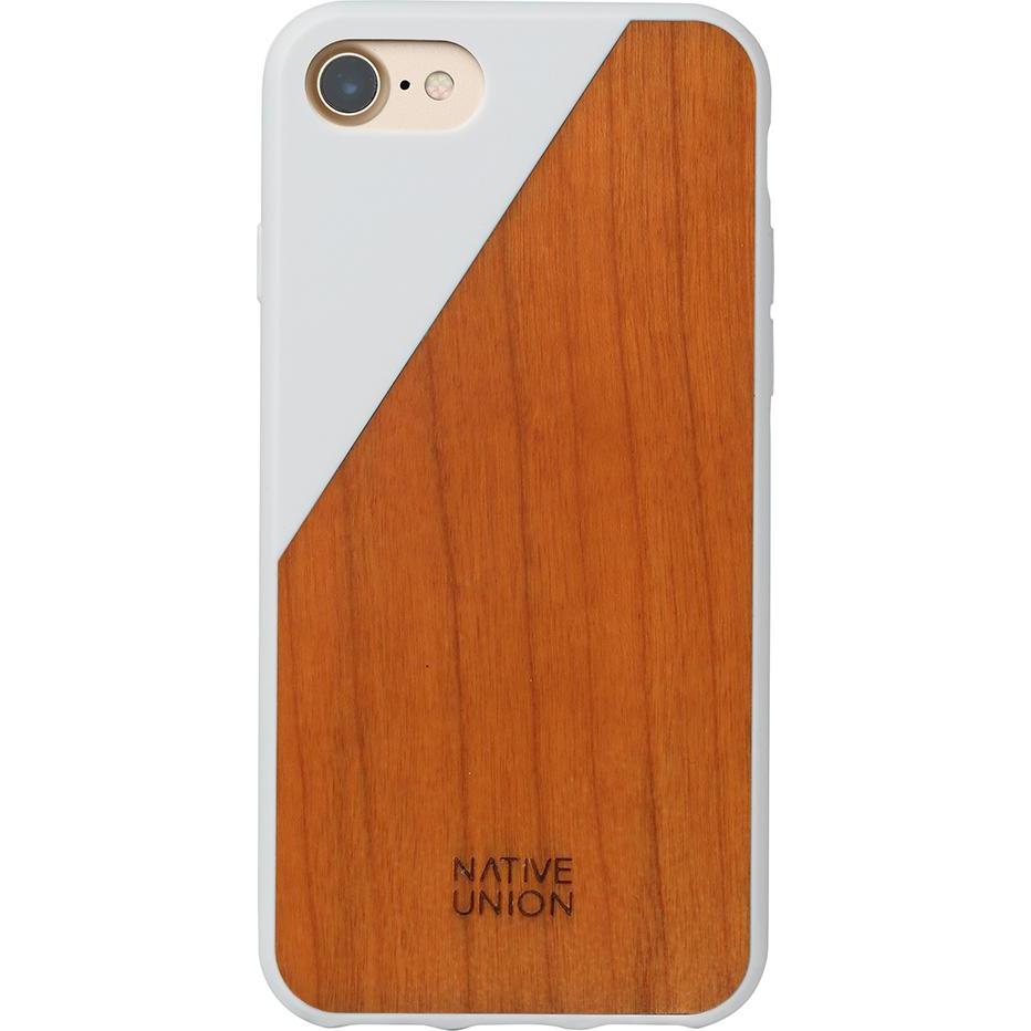 Native Union Clic Wooden V2 (Apple iPhone 7), Smartphone Hülle, Braun, Weiss