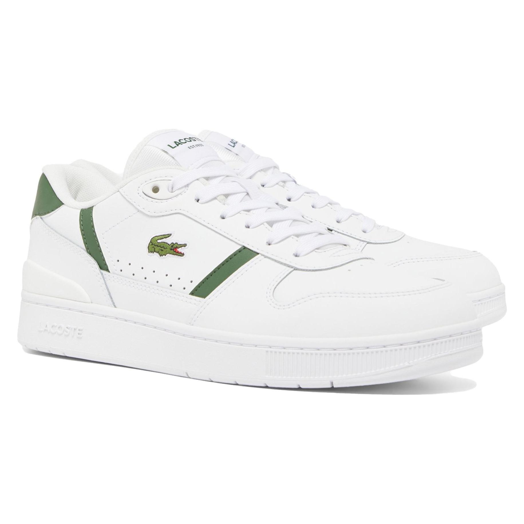 Lacoste, Herren, Sneakers, T Clip Set - Heren Sneakers - Wit - Groen, Grün, Weiss, (44)