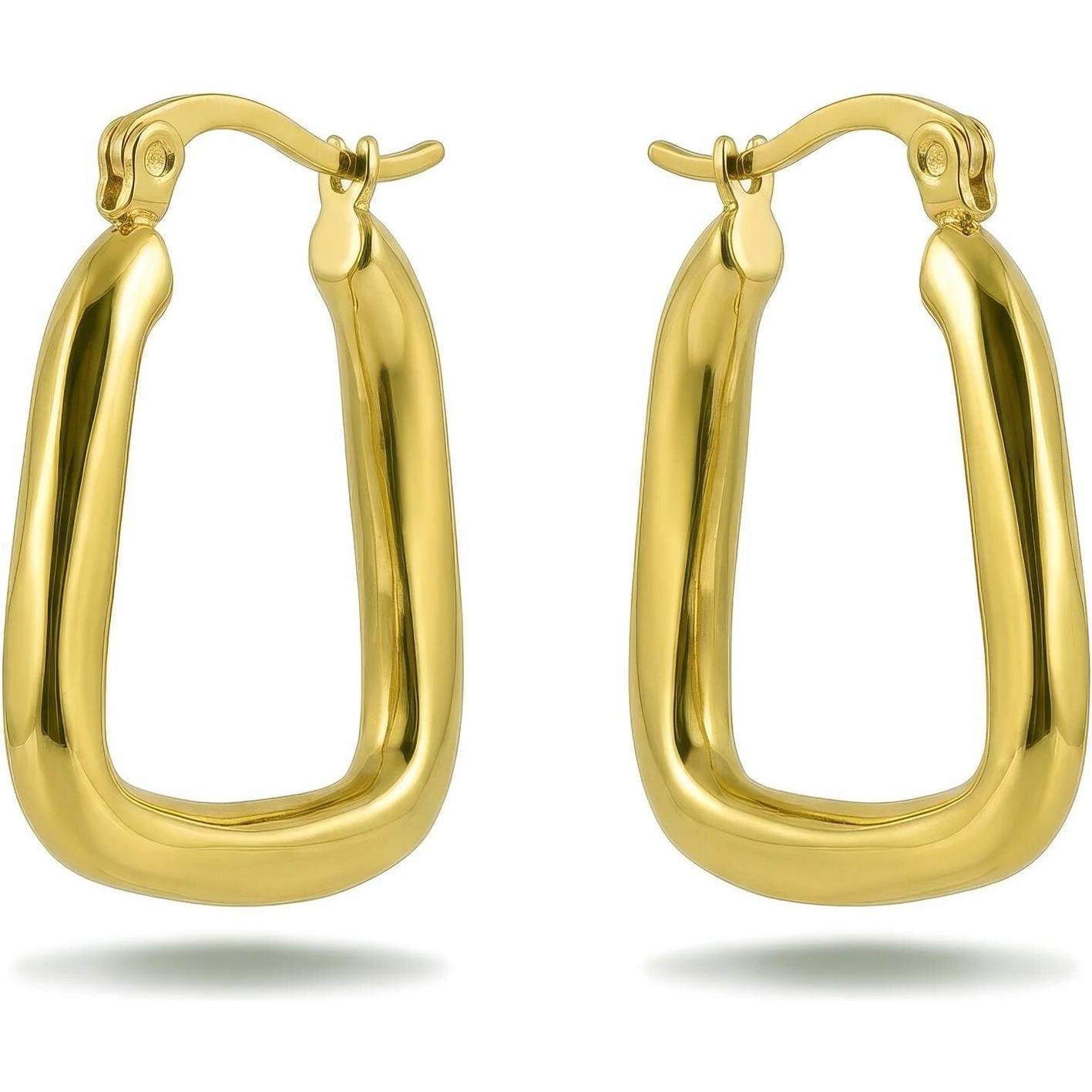 Victoria Walls, Orecchini, - Oval gold-plated earrings Zyrelia Gold VWE260595G