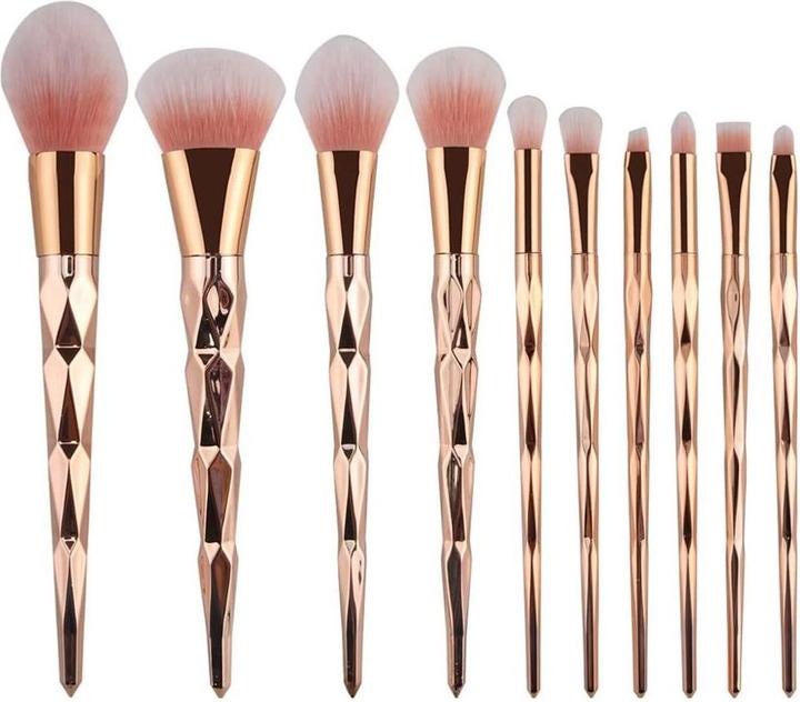 Immagine prodotto JTI Set di pennelli per il trucco, 10 pennelli - oro rosa (Set)