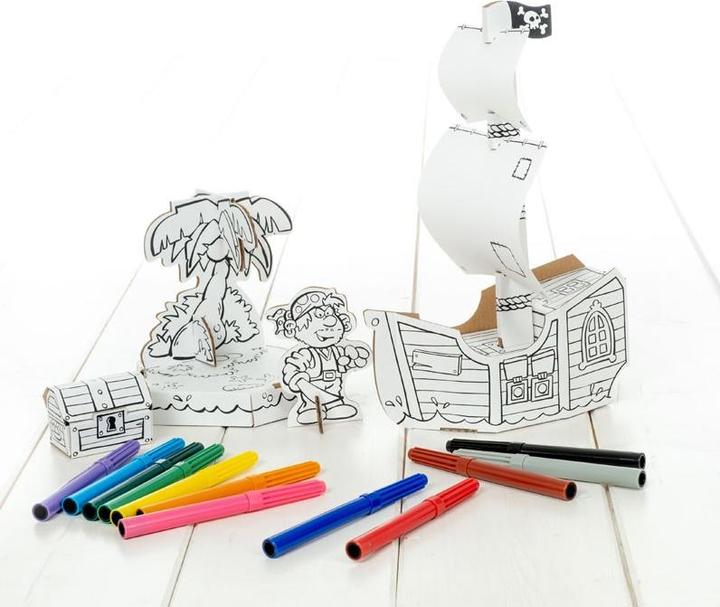 Actual product image Calafant Pirate ship with 12 felt pens