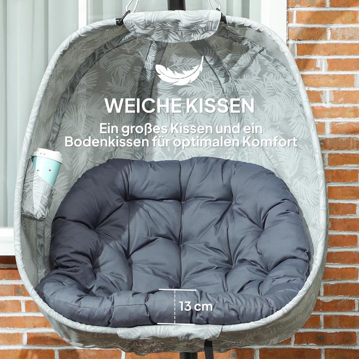 Produktbild Outsunny Hängesessel Stahl, Polyester Grau