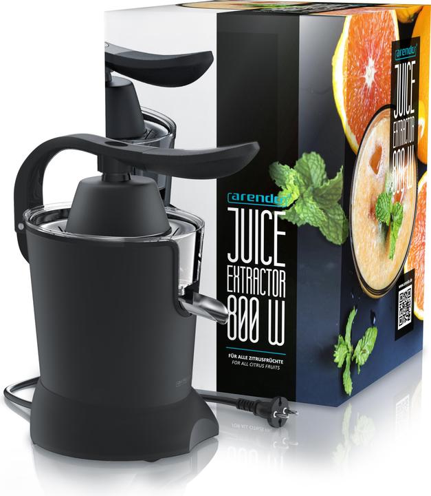 Produktbild Arendo Elektrische Zitruspresse, Entsafter, Einhandbedienung, rostfreier Edelstahl, BPA-frei, 800W, schwarz