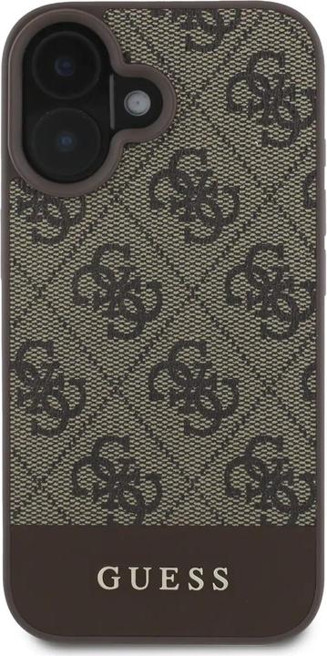 Produktbild Guess GUHCP16LG4GLBR iPhone 16 Pro brązowy/brown HC PC/TPU 4G PU Bottom Stripe (Apple iPhone 16 Pro)