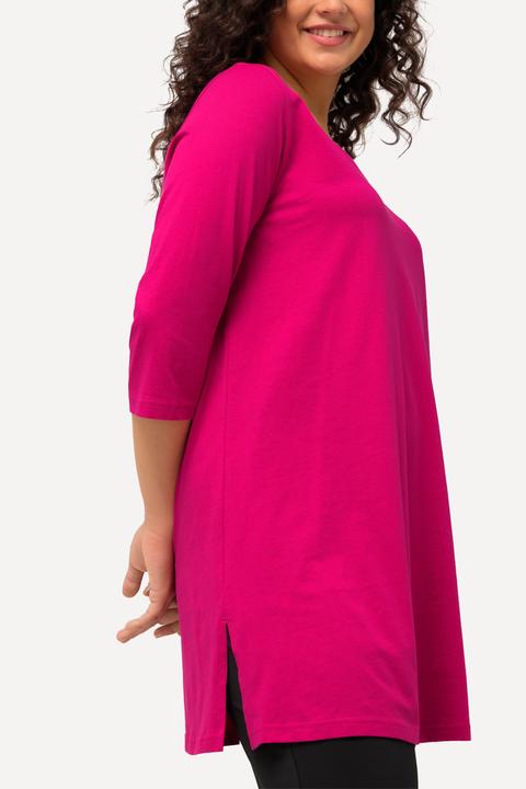 Produktbild Ulla Popken Longshirt, A-Linie, V-Ausschnitt, 3/4-Arm (60)