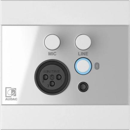 Audac Wandpaneel WP225/W XLR mic + 3.5 mm Jack + BT weiss