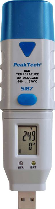 Peaktech 5187 Data logger tipo-K Temperatura -200...+1300°C