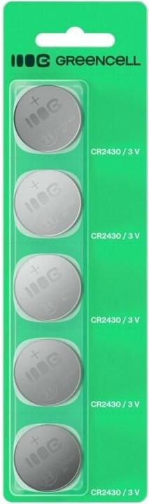 GreenCell Charger Green cell Baterijas Green Cell Blister 5x Lithium Battery CR2430 (5 Pcs., CR2430, 290 mAh)