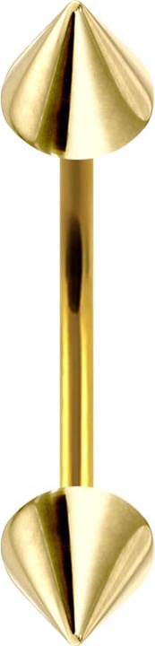 Image du produit Star Piercing Micro banane plaquée or avec deux cônes (Acier chirurgical 316L)