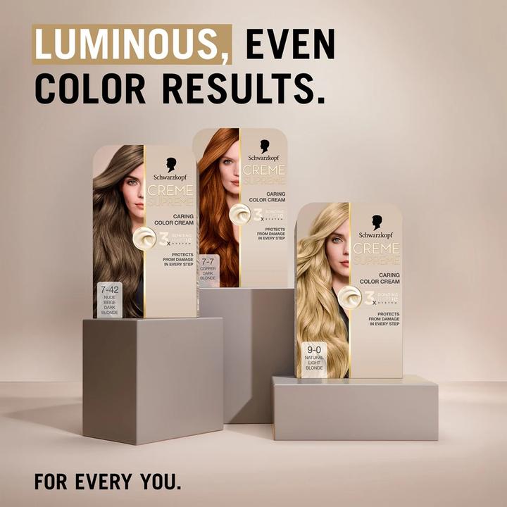 Actual product image L'Oréal Paris Schwarzkopf Creme Supreme Hair Color Shade 742 Cool Ash Light Blonde (Blond)