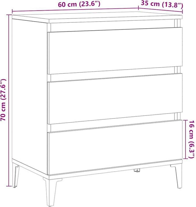 Produktbild vidaXL Sideboard (60 x 35 x 70 cm)