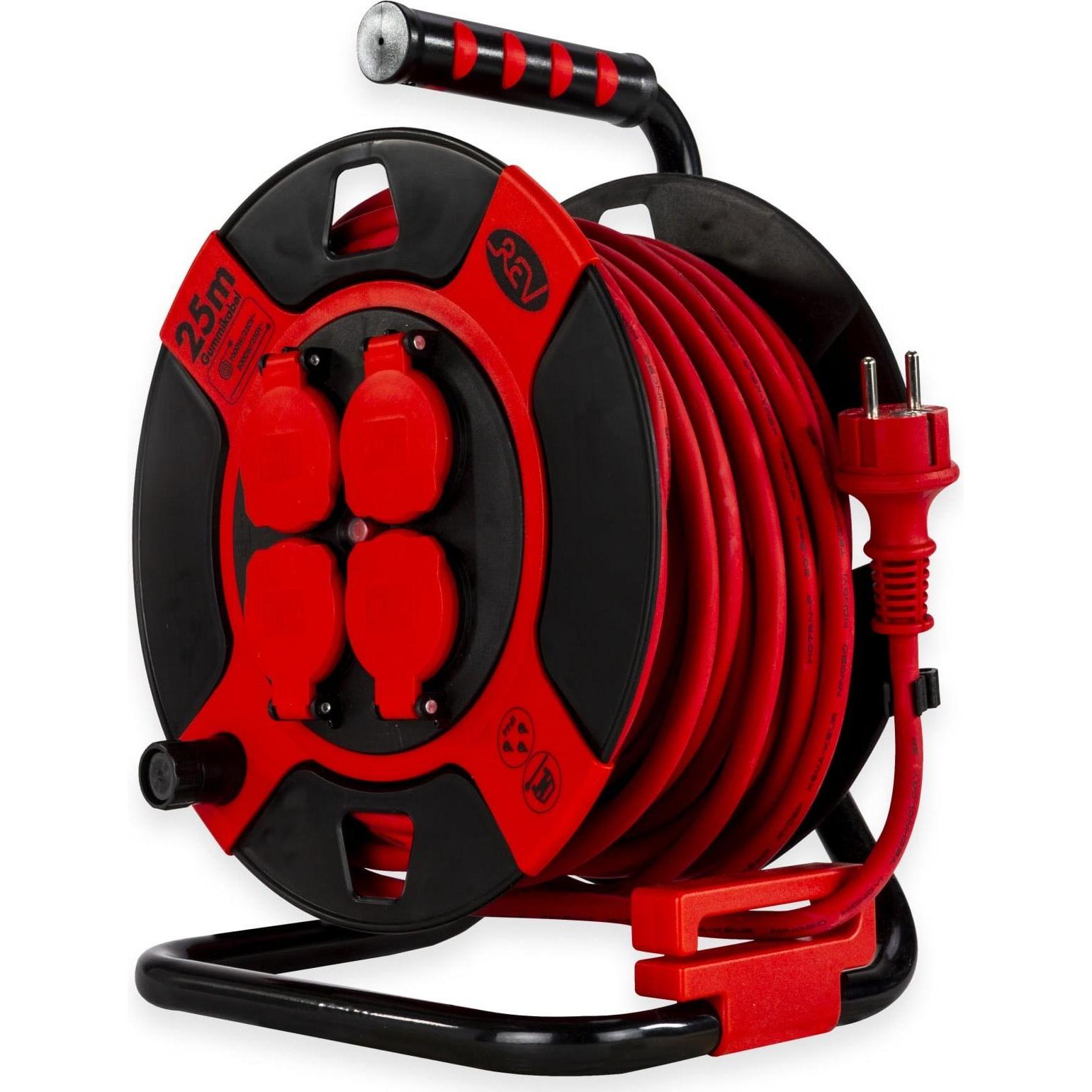 REV, Avvolgicavi, Tamburo per cavi KU H07RN, 4 pieghe 25 m (25 m, 1.50 mm².)