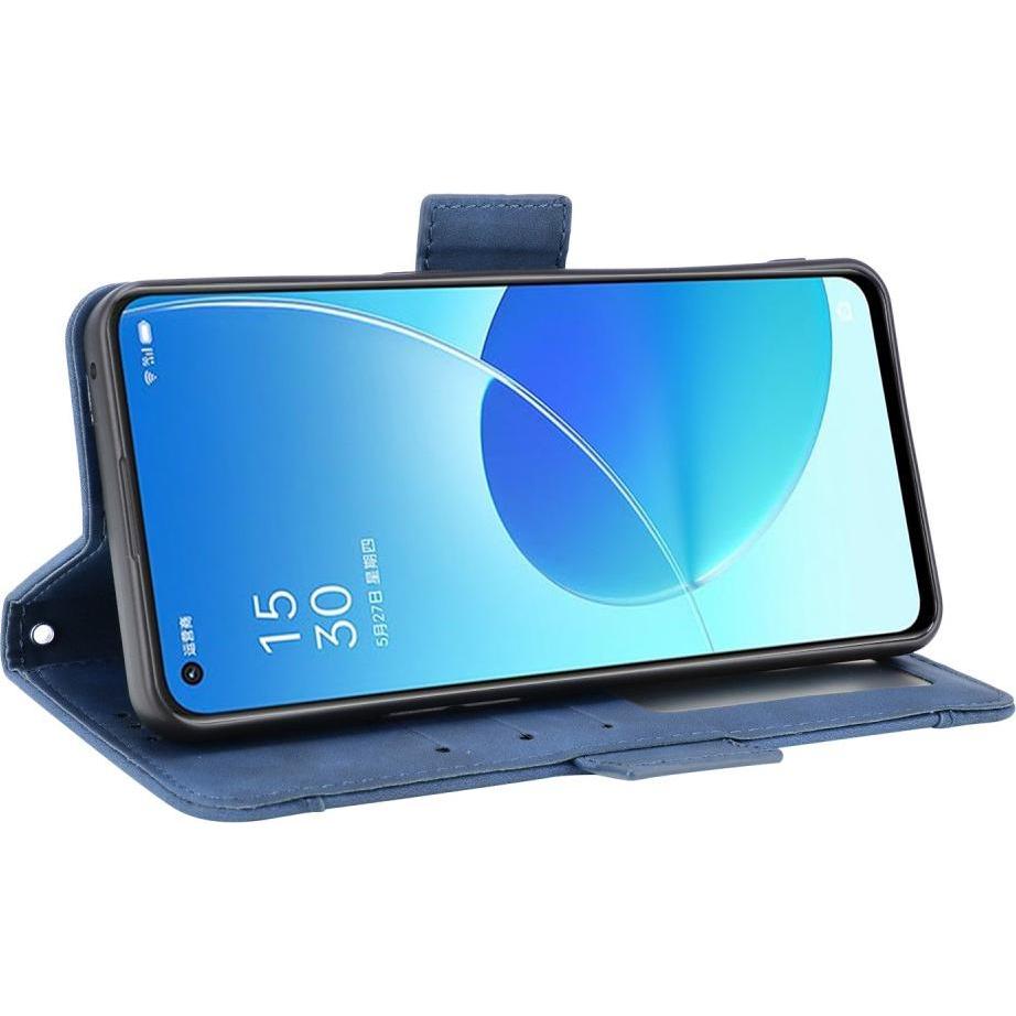 Thumbnail - Cover-Discount OPPO Reno6 - Etui mit vielen Kartenfächer dunkelblau (Oppo Reno 6), Smartphone Hülle, Blau